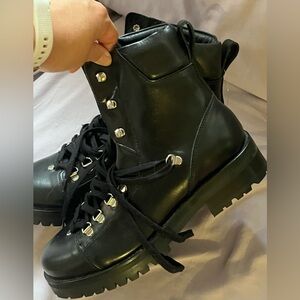 All Saints Black Combat & Moto Boots franka hiking